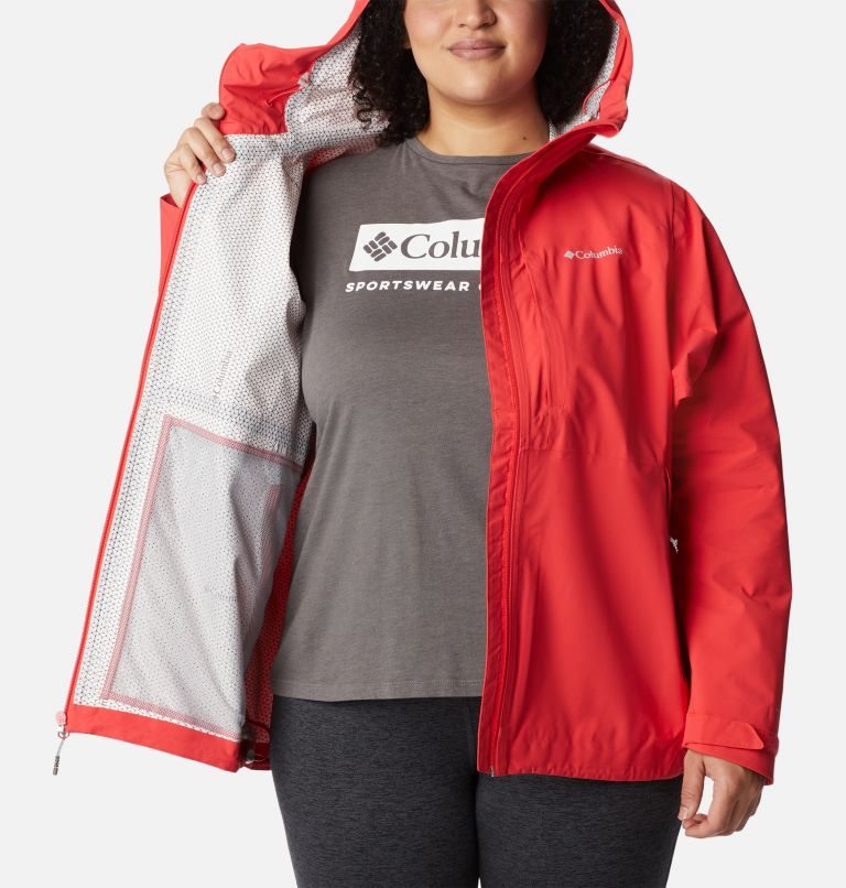Women's Columbia Omni-Tech Ampli-Dry Shell Jackets Red | Plus Size CA-H4A38
